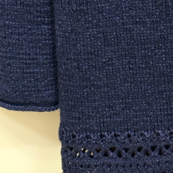 Lily Pulitzer Navy Cardigan with Fringe. Size M - Picture 3 of 6